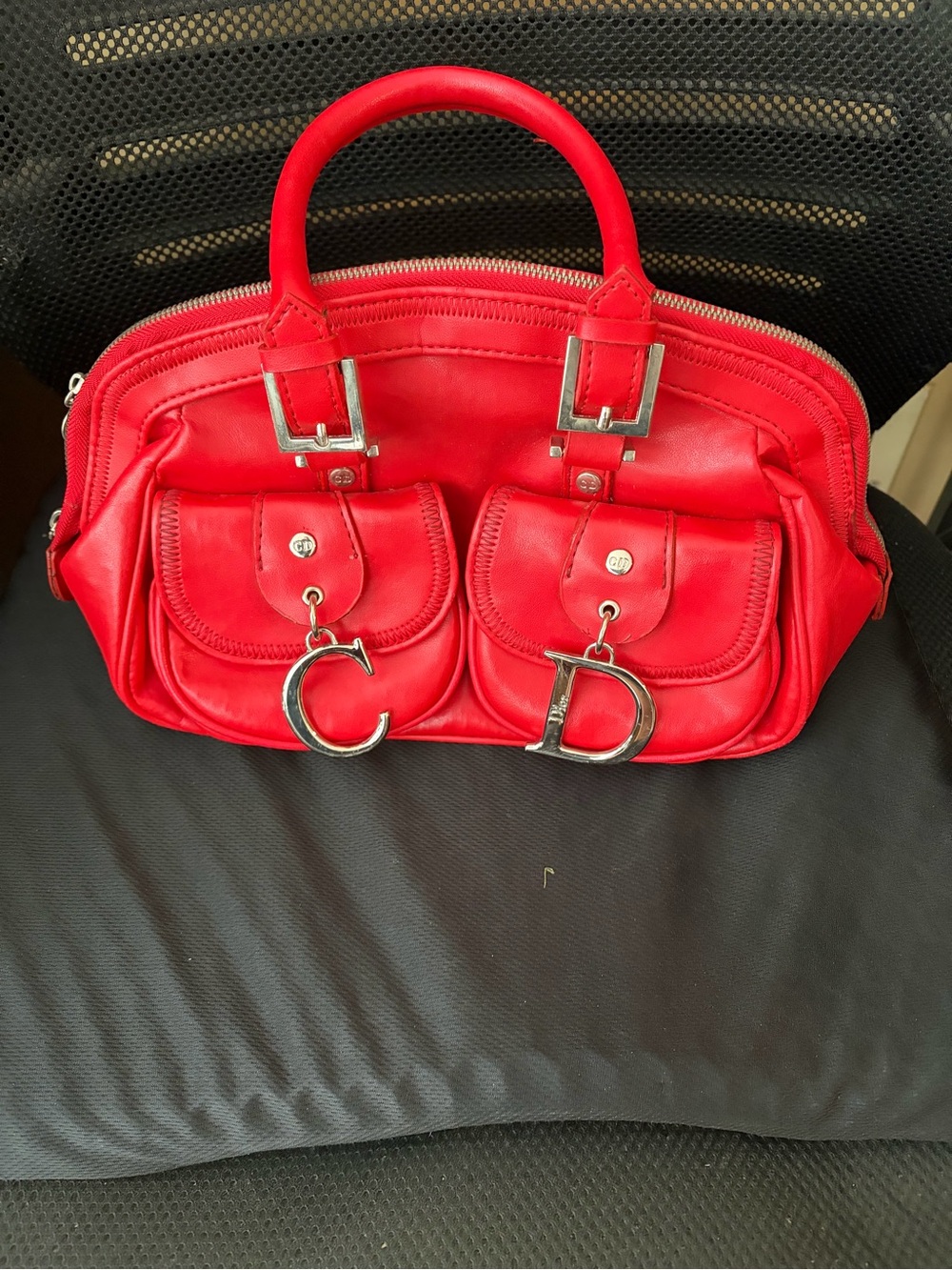 Red Leather Satchel Handbag - Designer Inspired